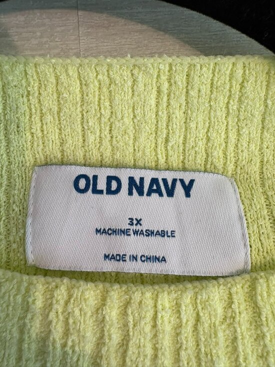 Old Navy yellow/green long sleeve top 3x - Picture 2 of 5